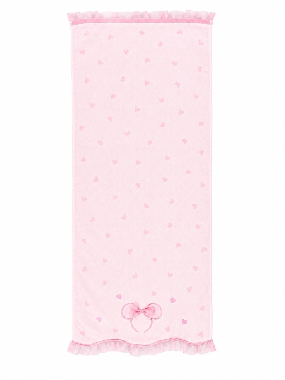 Tokyo Disney Resort Minnie Mouse Pink Heart Towel Scarf Ruffle Japan NWT - Picture 2 of 7